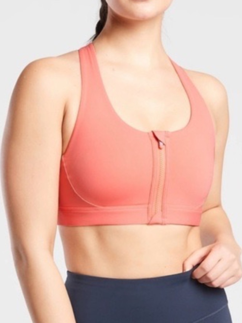 NWT ATHLETA Advance Zip Front Bra Sz 38B